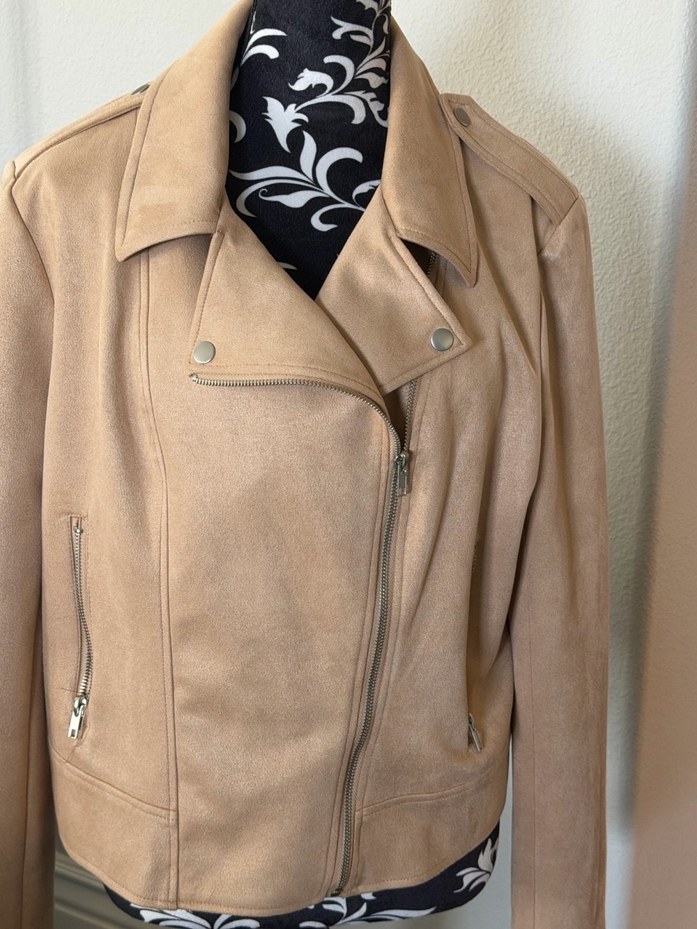 BB DAKOTA Steve Madden Suede Moto Jacket - Taupe sz XXL